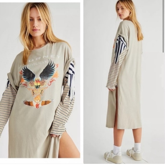 Daydreamer Free People Journey Revelation Maxi Tee Relaxed Retro Bohemian Vibes - Picture 1 of 6